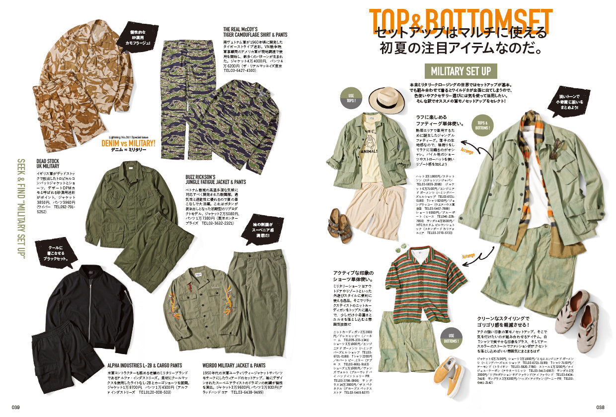 Lightning 2023年7月号 Vol.351「デニム vs ミニタリー」(2023/5/30発売)