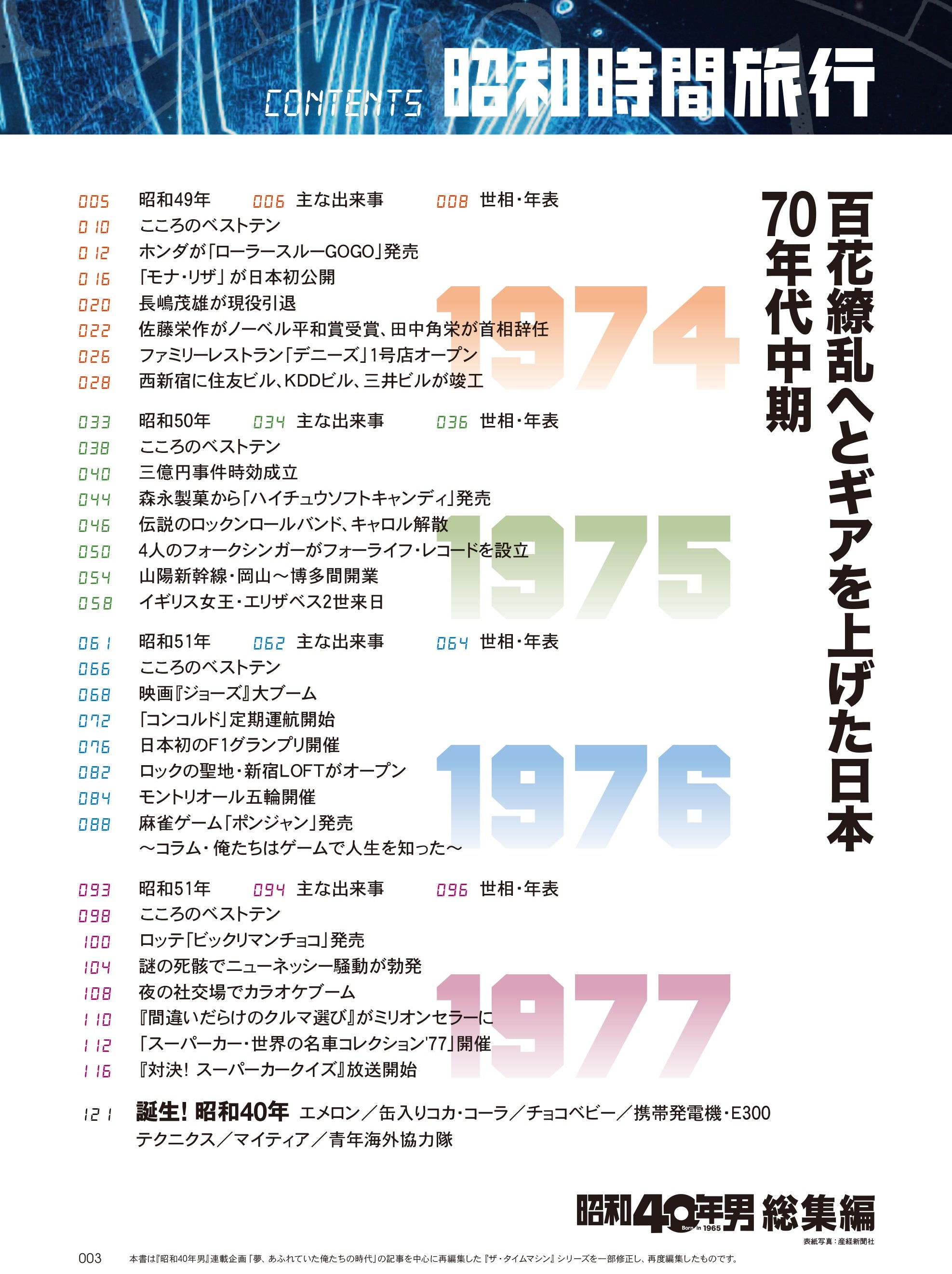 【電子版のみ商品】昭和40年男総集編『昭和時間旅行 ~こころのベストテン1974-1977~』(2025/8/11発売)
